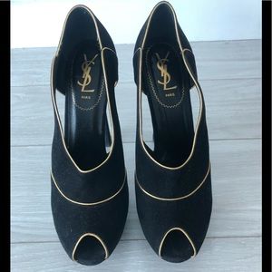 Yves Saint Laurent Peep Toe Platform Heel Sz 39.5